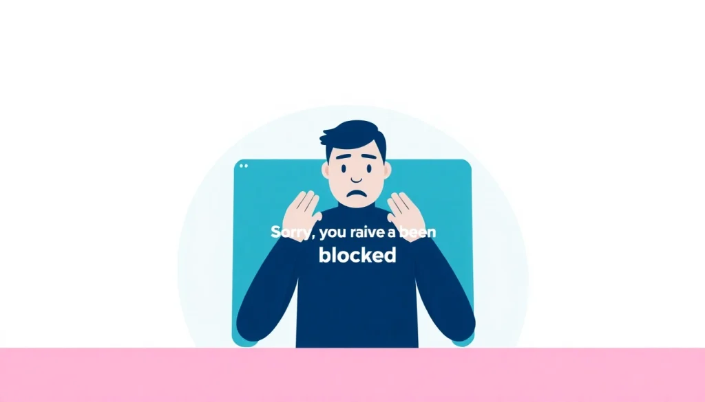 Inatogel user frustrated by a security block on a website, illustrating digital barriers and user experience.