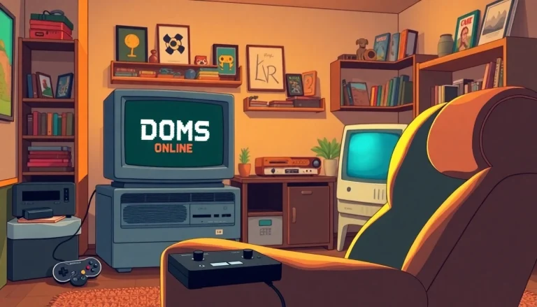 Engaging display of dos games online on a vintage computer setup