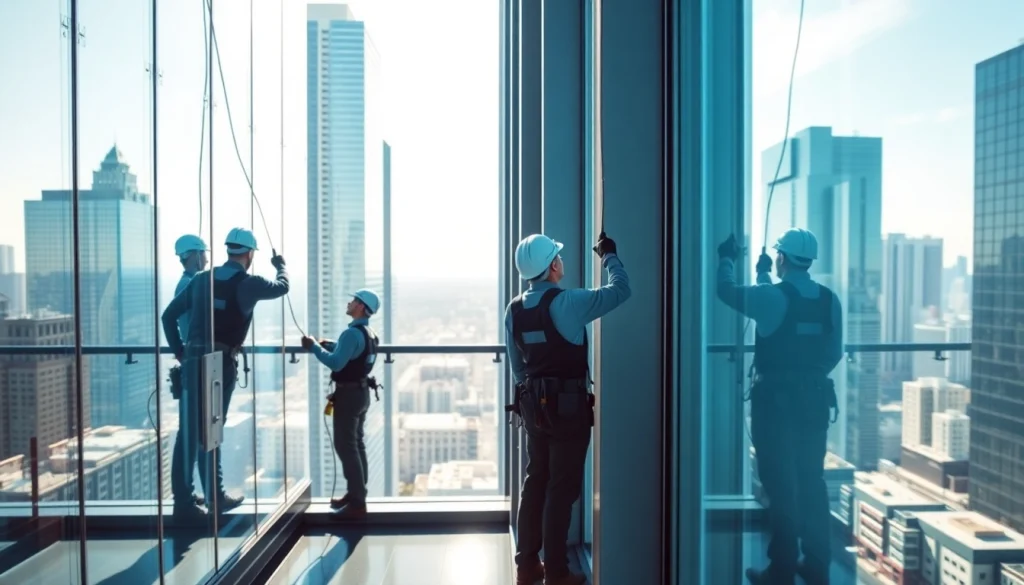 Expert window cleaning sioux falls service offering streak-free shine on tall commercial buildings.