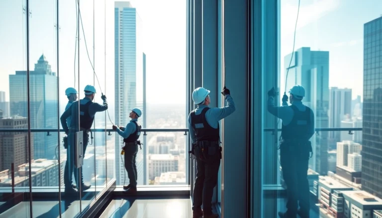 Expert window cleaning sioux falls service offering streak-free shine on tall commercial buildings.