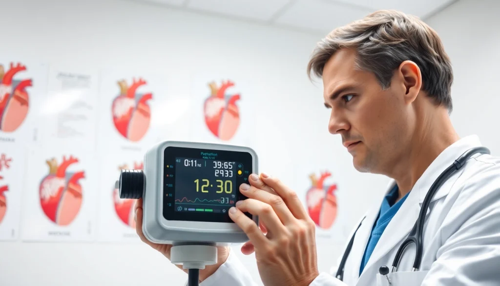 Gesundheitsexperte untersucht Bluthochdruckwerte bei einem Patienten.