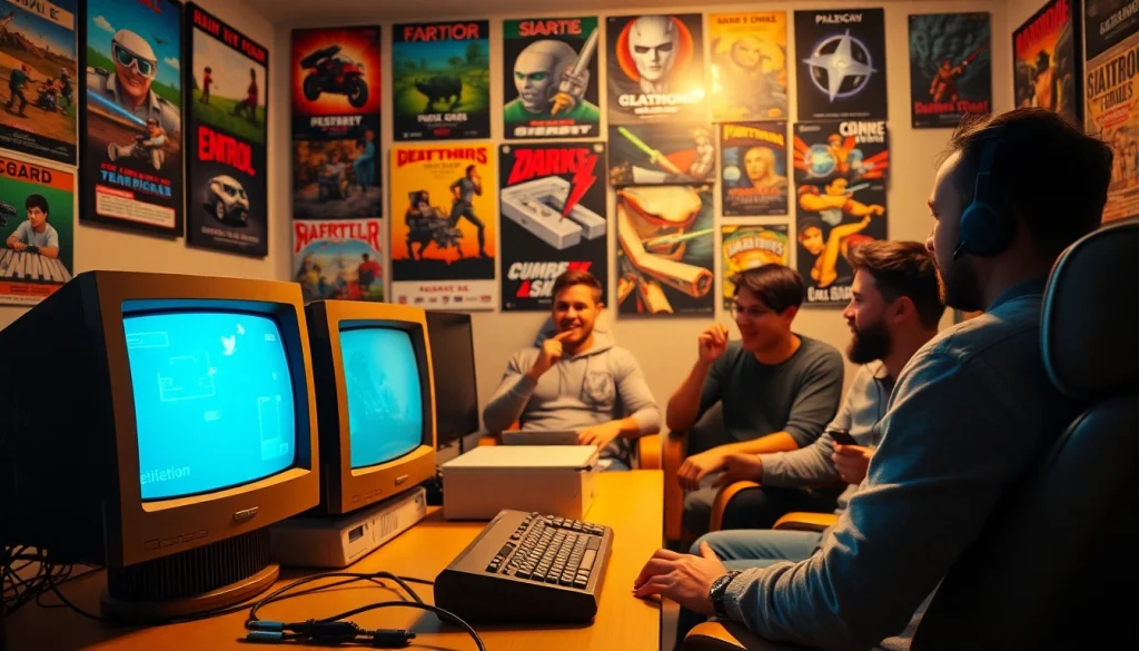 Play classic dos games online with friends in a colorful gaming setup.