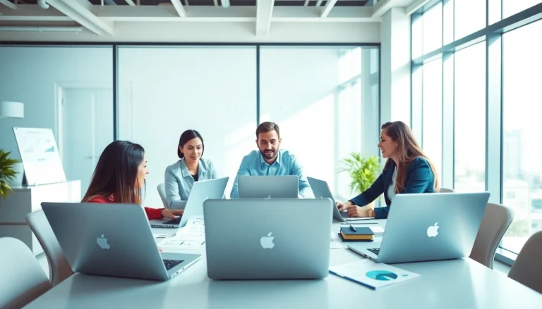 Marketing team developing effective Link Building strategies in a modern office