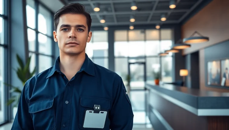 Security guard services offered by a professional, showcasing security personnel in action.