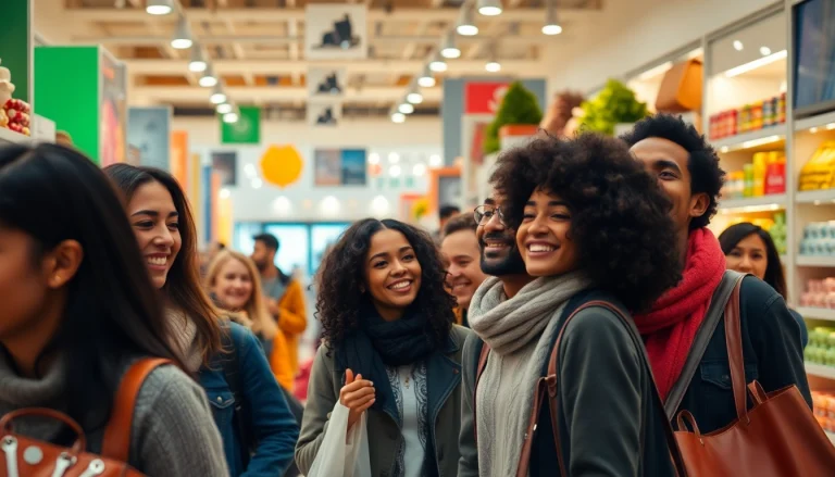 Explore the ultimateshop experience with vibrant shoppers engaging joyfully in the store.