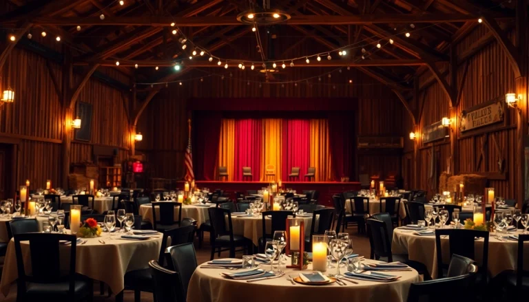 Experience barn dinner theater 2024 schedule in a cozy, rustic venue with festive dining atmosphere.