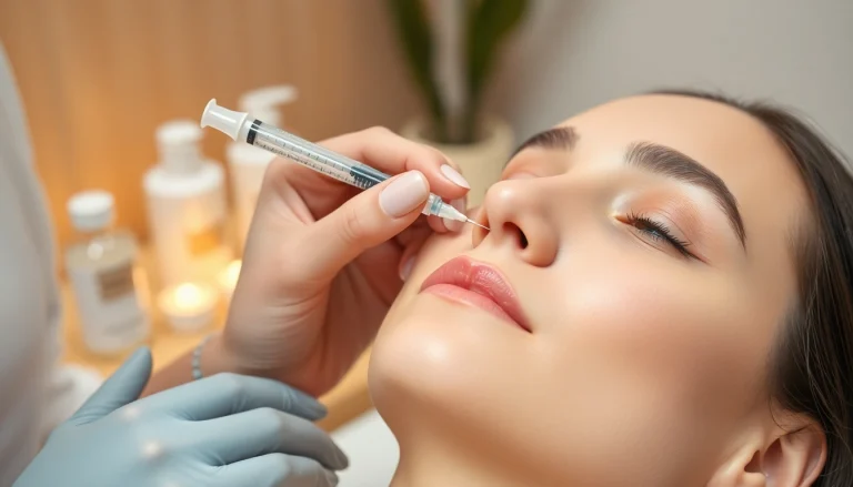 Client receiving facial rebalancing treatment highlighting transformation in symmetry and beauty.
