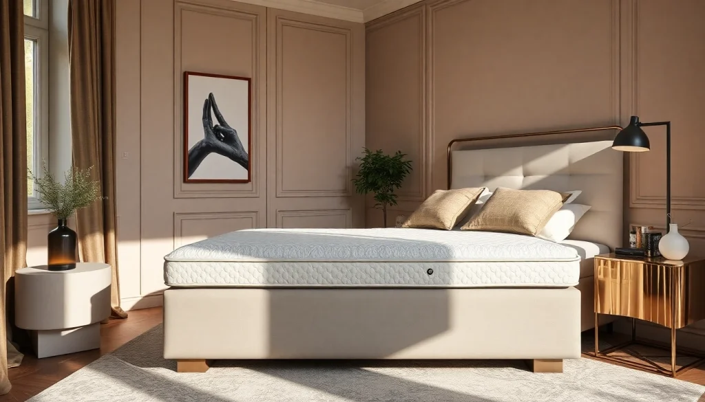 Materassi made in Italy di alta qualità esposti in una camera elegante che trasmette comfort e stile.