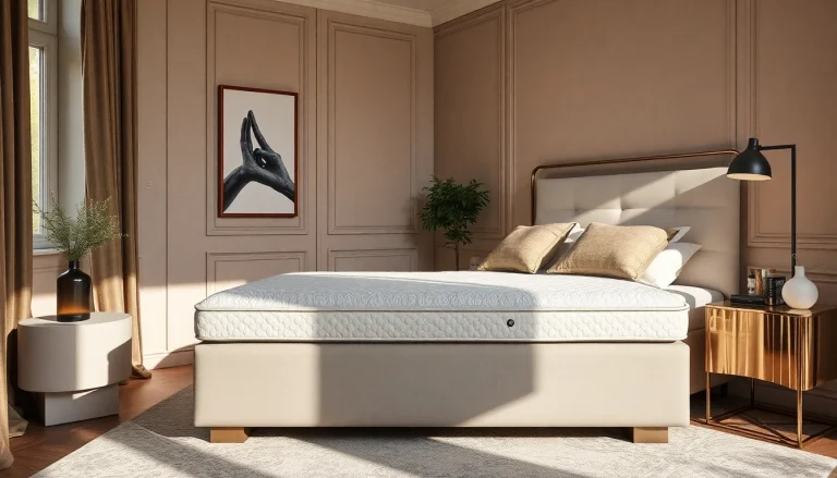Materassi made in Italy di alta qualità esposti in una camera elegante che trasmette comfort e stile.